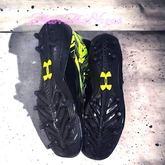 Under Armour Men's Ripshot Mid MC Lacrosse cleats black/green NWOT - Picture 5 of 5